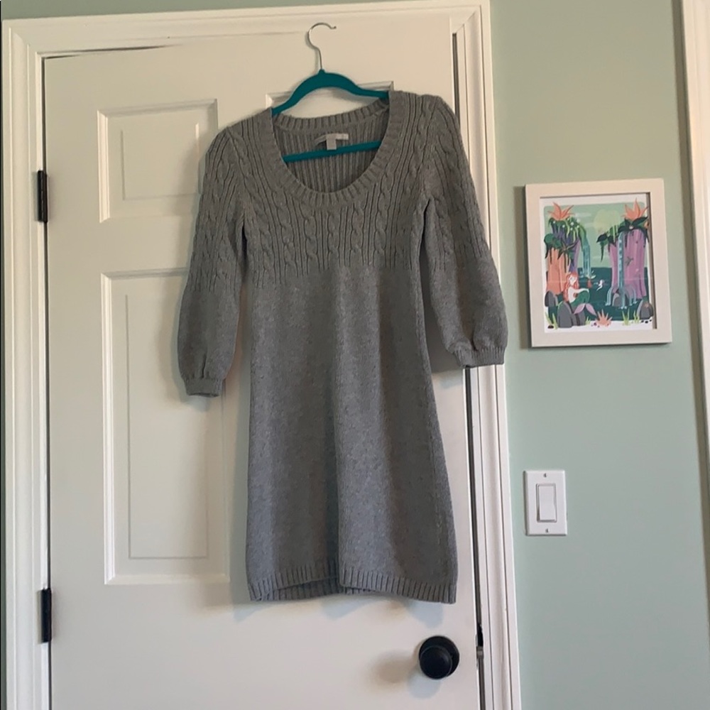 Gray sweater dress